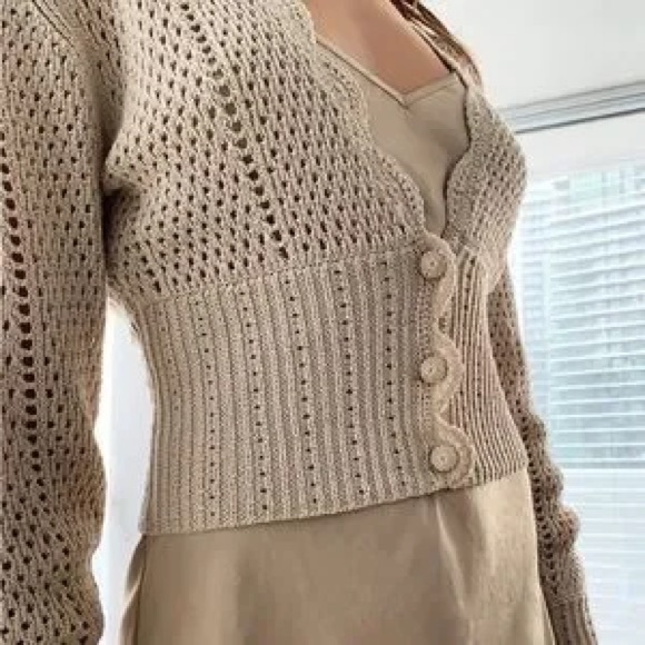 Aritzia Wilfred Crochet Caraway Cardigan Size S - Picture 4 of 14